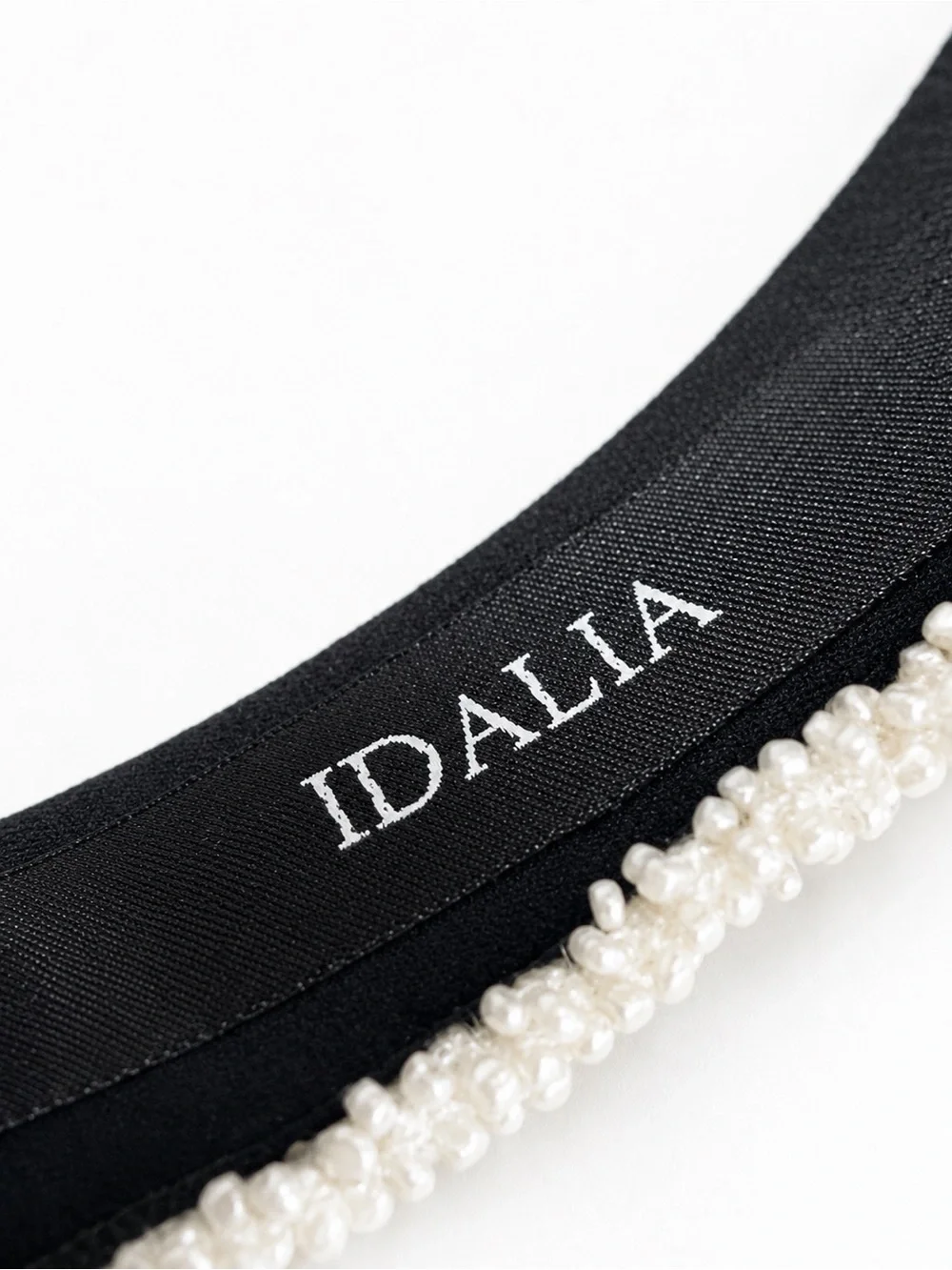 IDALIA Black White Beaded Knotted Headband Faux Pearl Padded Hair Accessory